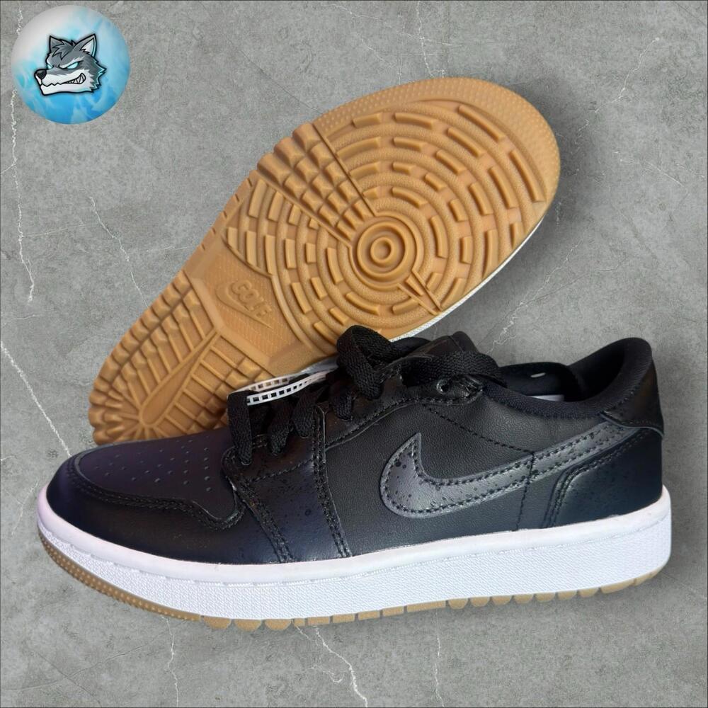 Nike Air Jordan Retro 1 Low Golf Shoes Black Gum Mens 4 DD9315-005 New